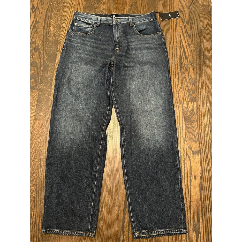 7 Seven For All Mankind Loose Fit Ryan Jeans Men Sz 33 Zip Fly Stretch..